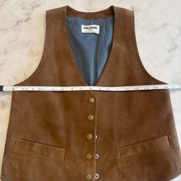 Zadig & Voltaire Tan Suede Vest Size S - Picture 6 of 10